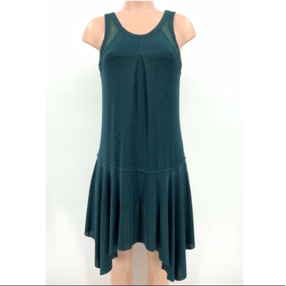 Free People Make It Count Jade Green Dotted Lace Swing Dress - Picture 1 of 12
